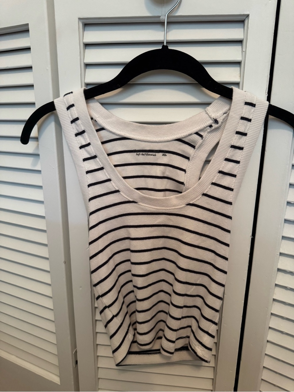 Abercrombie & Fitch White Tank with blue Stripes